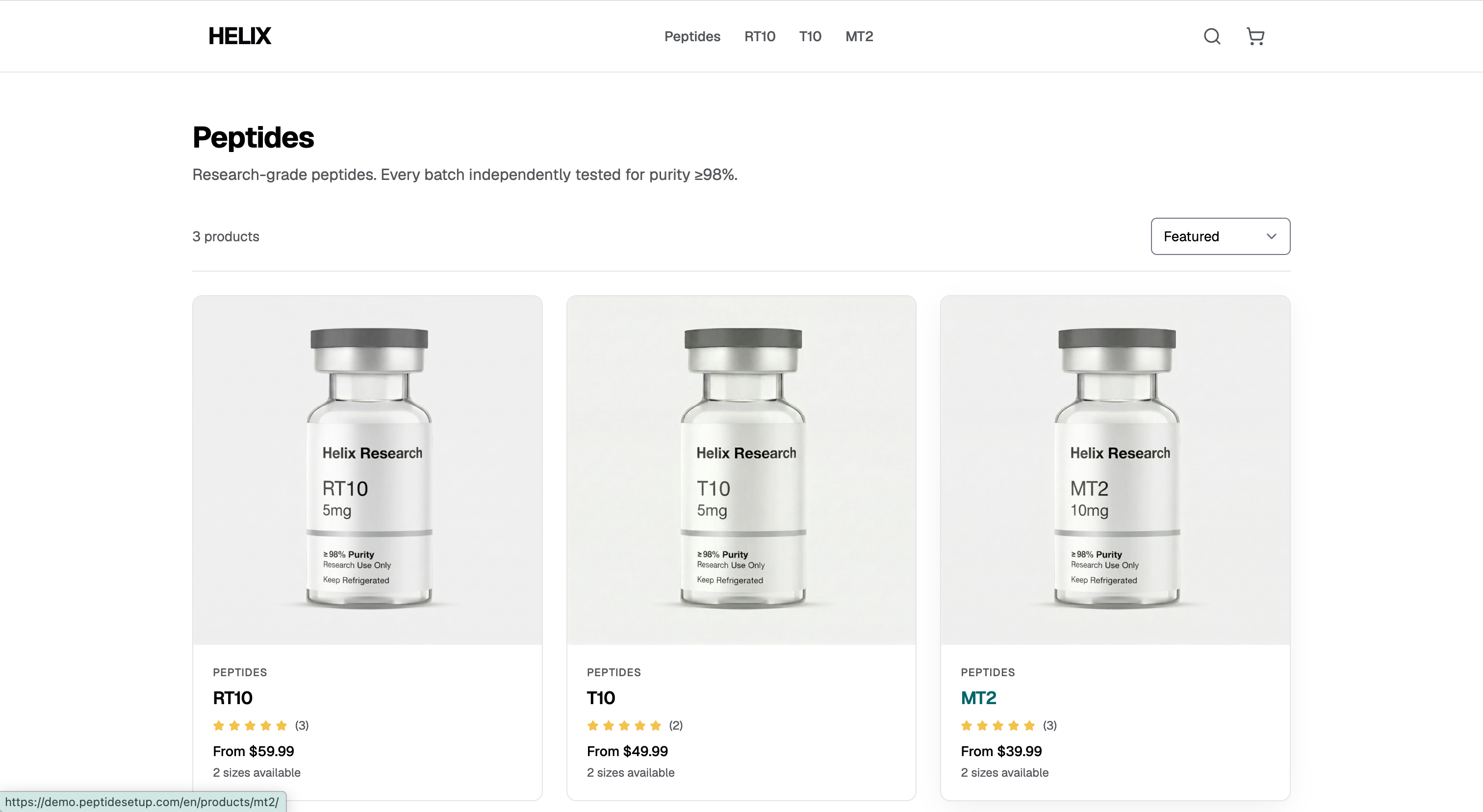 Demo store — Shop view