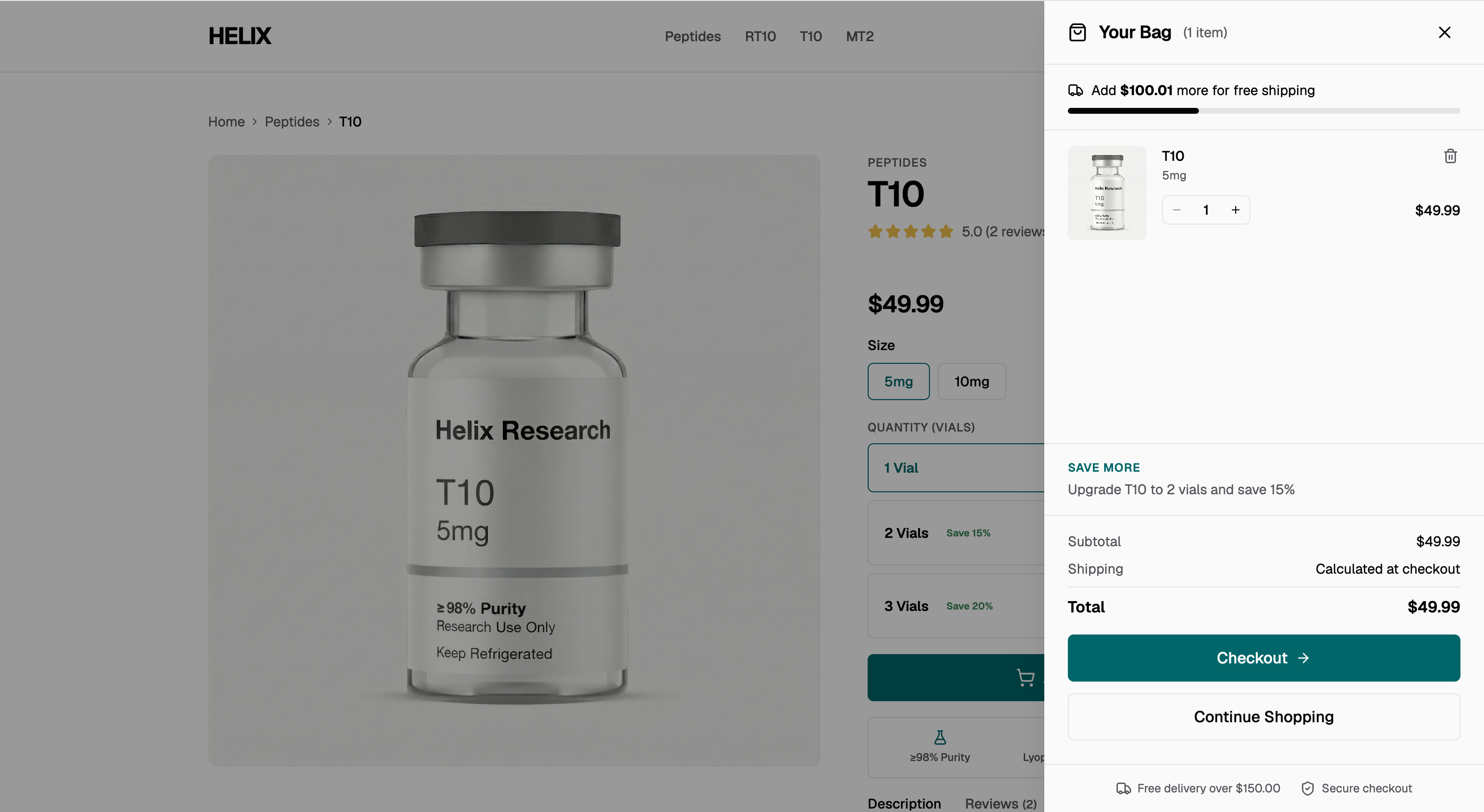 Demo store — Cart view